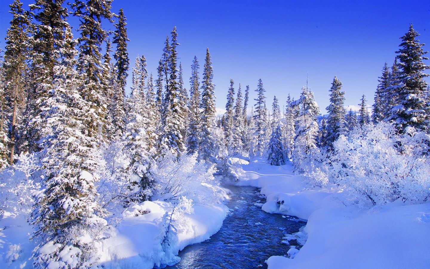 Fond d'écran panoramique de neige (1) #1 - 1440x900