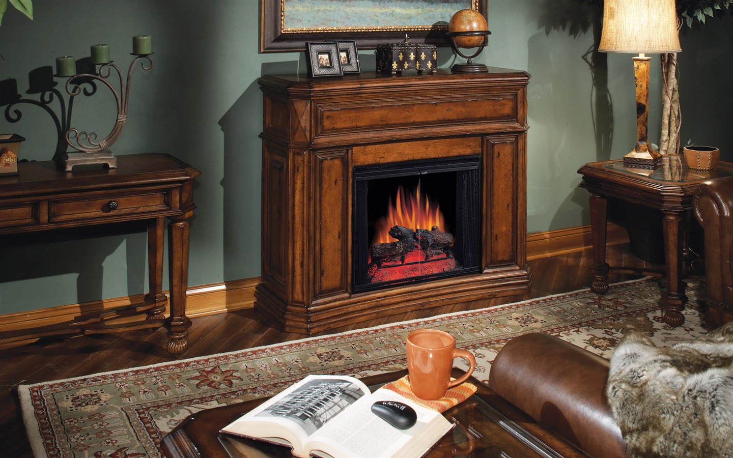 Western-style family fireplace wallpaper (1) #6 - 1440x900