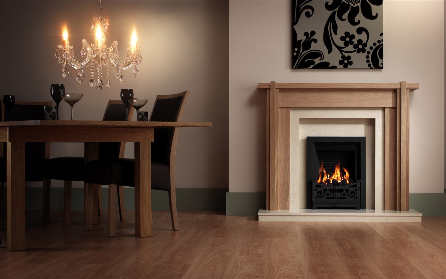 Western-style family fireplace wallpaper (1) #13 - 1440x900