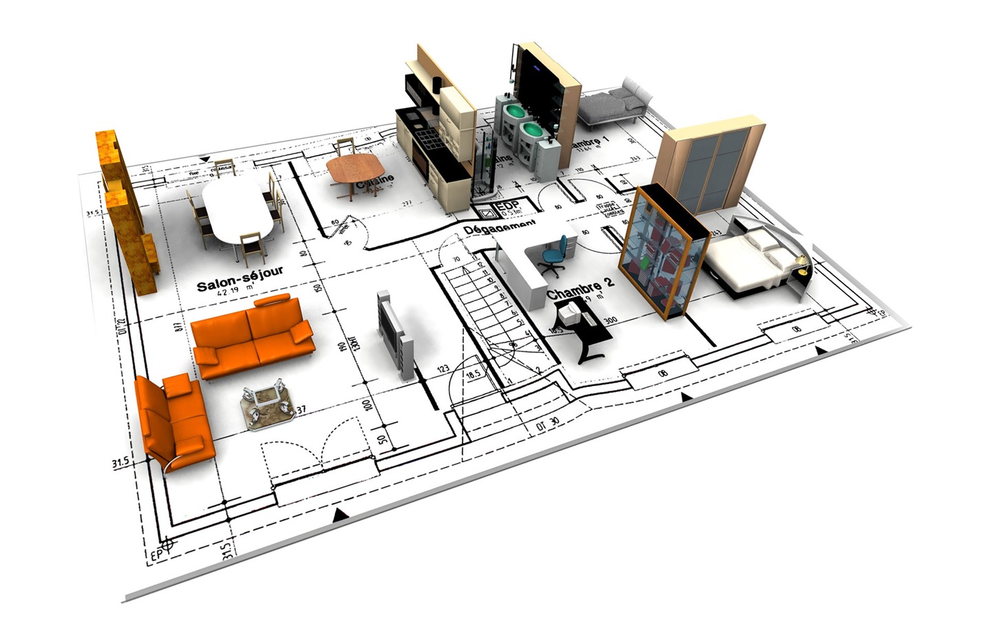 Fond d'écran 3D de conception architecturale (2) #3 - 1440x900