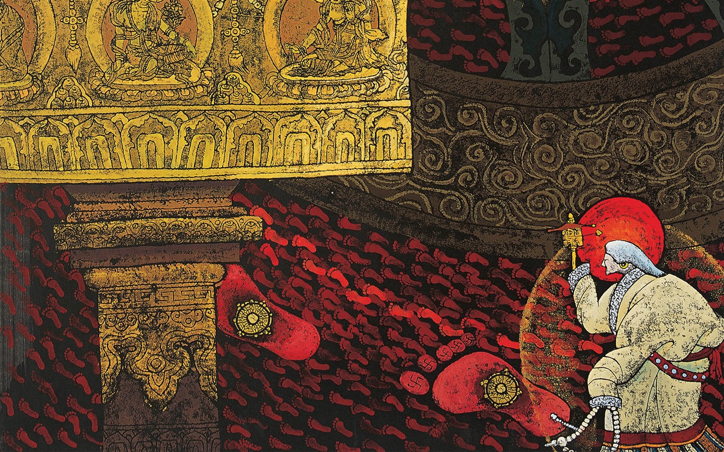 藏族祥巴版画 壁纸(二)11 - 1440x900