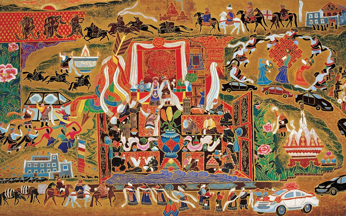 Cheung Pákistán tibetské tisk tapetu (2) #20 - 1440x900