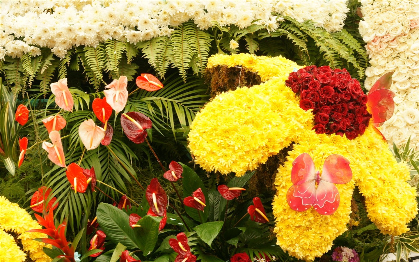 fleurs colorées décorent fond d'écran (1) #10 - 1440x900
