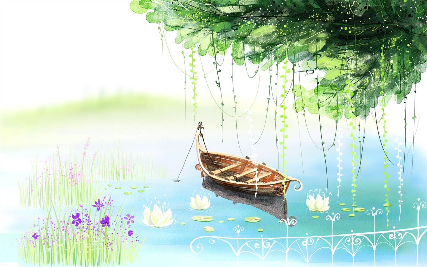 手繪夢幻風光 壁紙(六) #1 - 1440x900