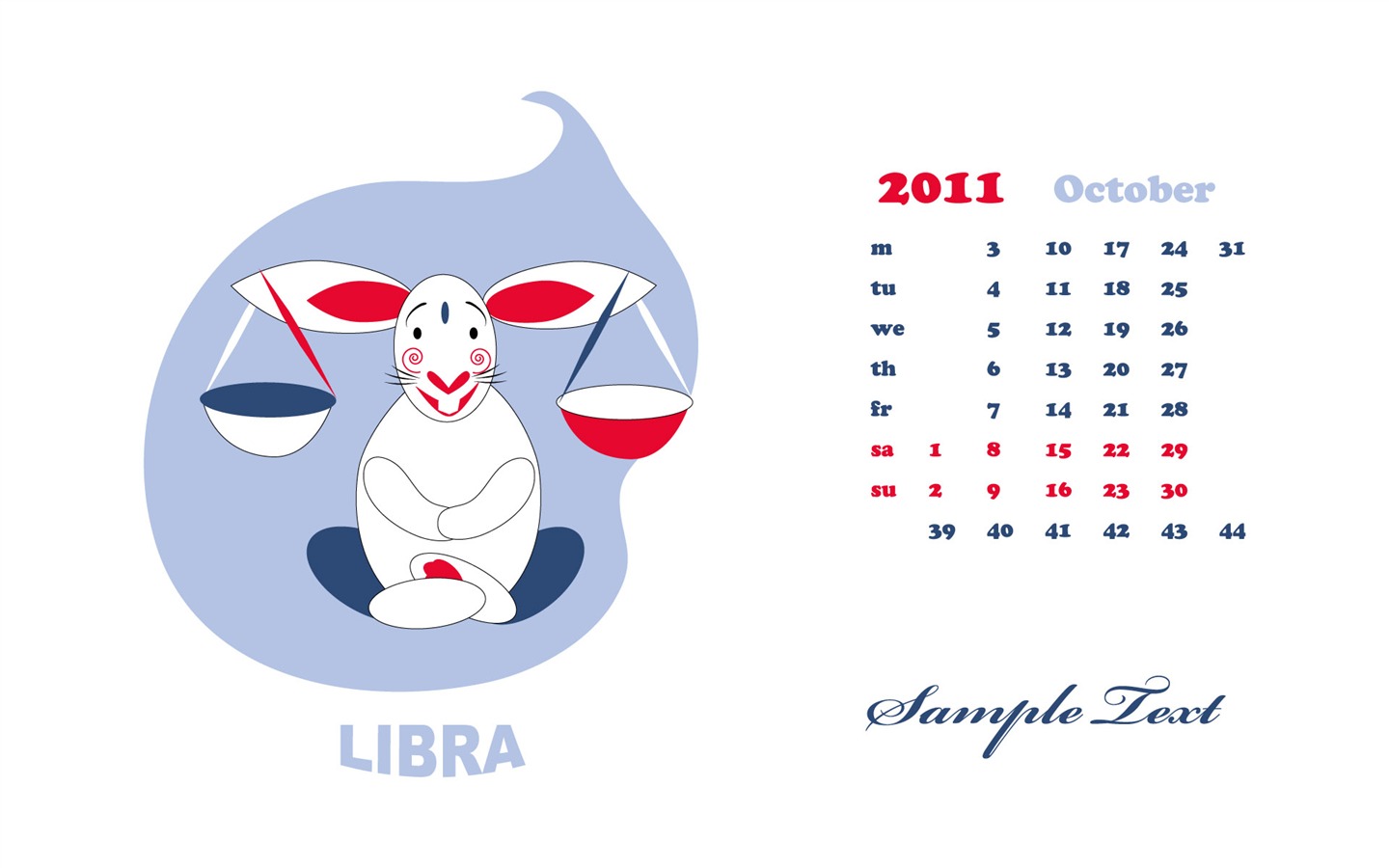 Année du papier peint Rabbit calendrier 2011 (2) #3 - 1440x900
