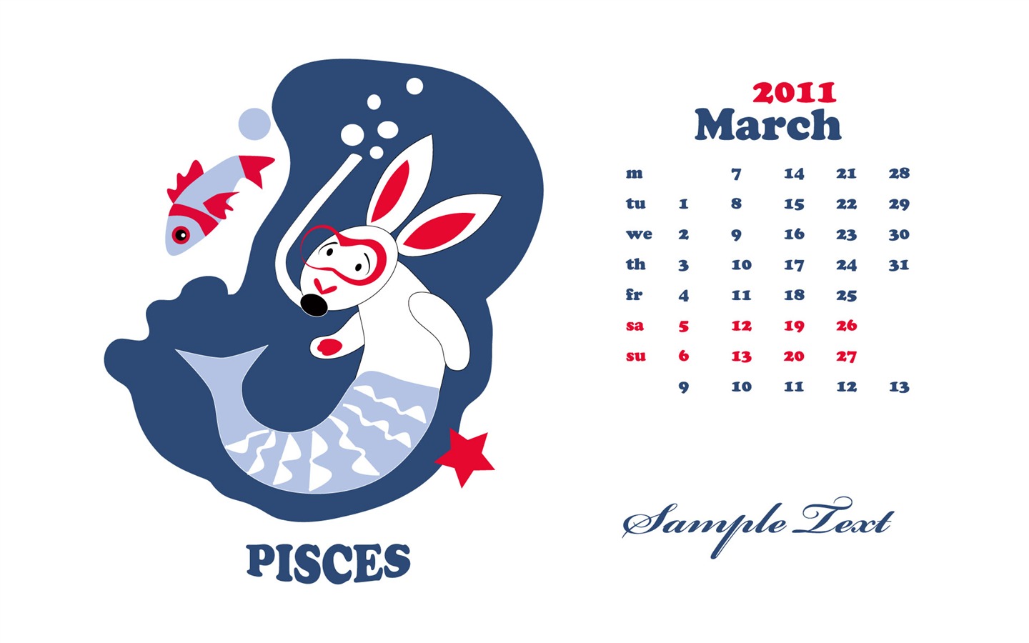 Jahr des Hasen Kalender 2011 Wallpaper (2) #10 - 1440x900