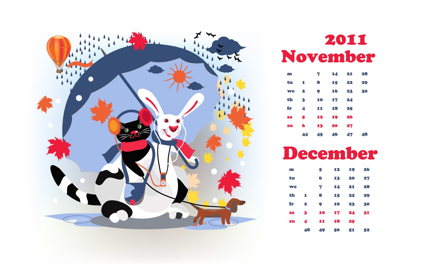 Jahr des Hasen Kalender 2011 Wallpaper (2) #20 - 1440x900