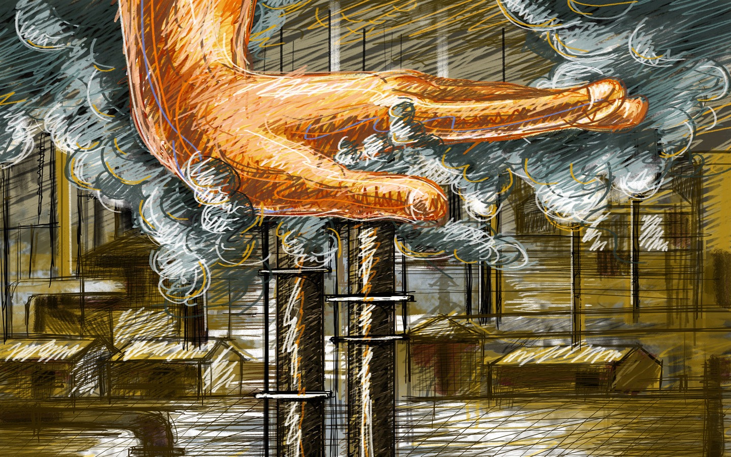 Living hand-painted wallpaper widescreen (2) #18 - 1440x900