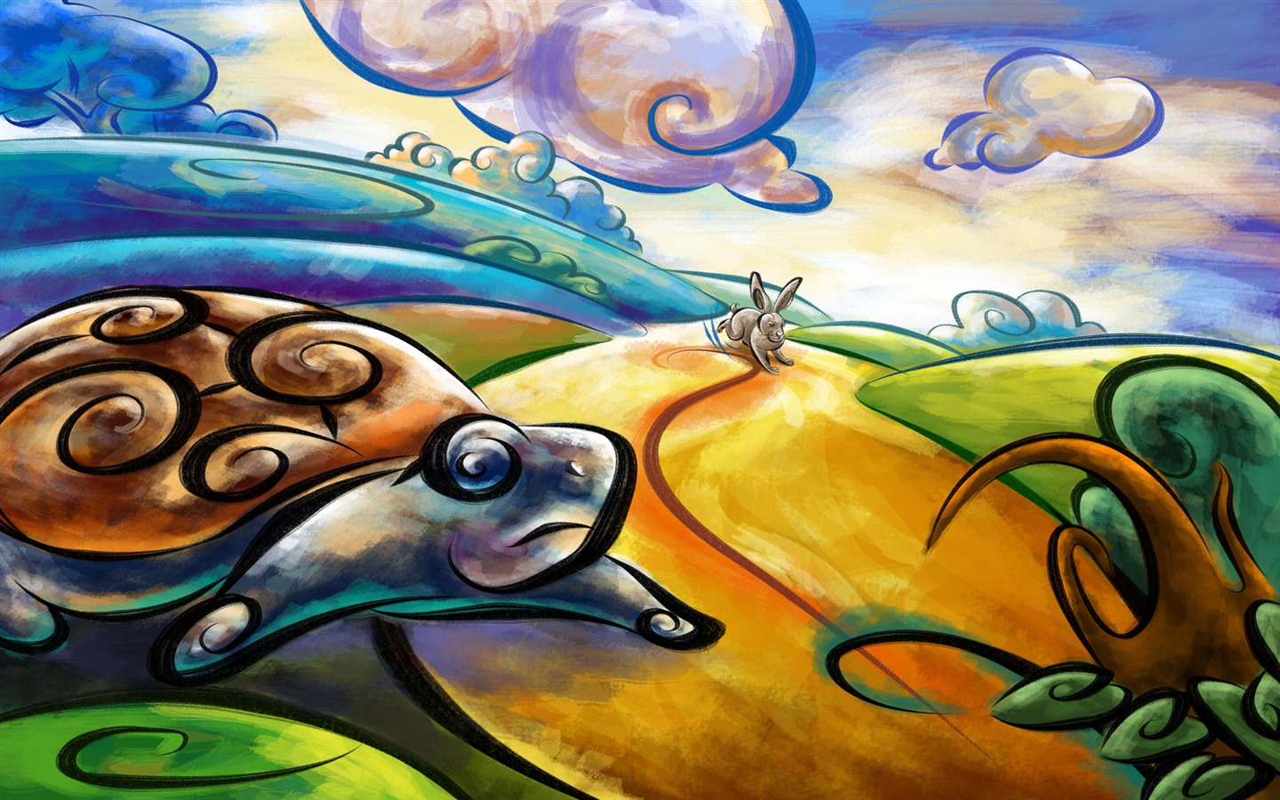 Living hand-painted wallpaper widescreen (8) #7 - 1440x900