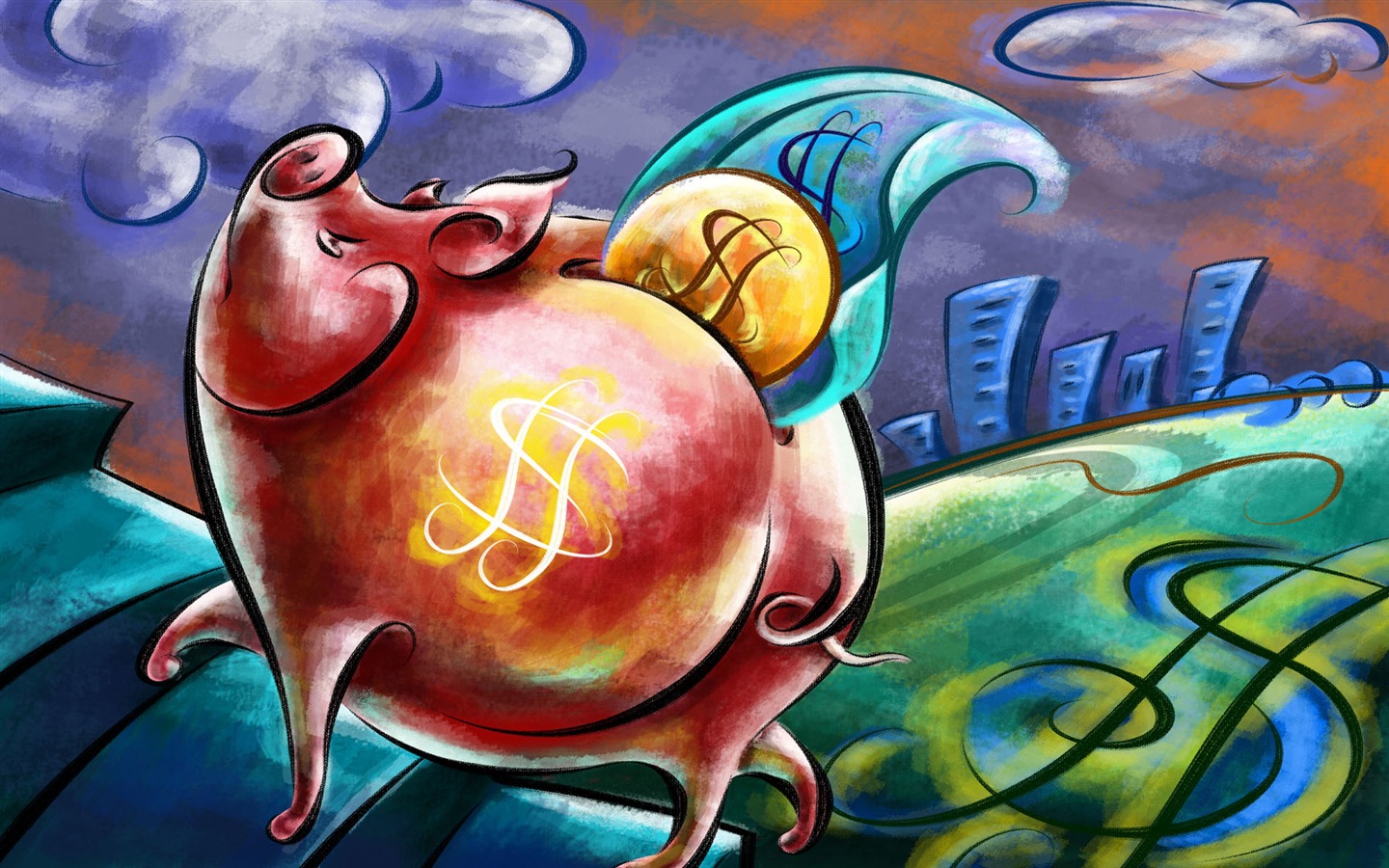 Living hand-painted wallpaper widescreen (8) #20 - 1440x900