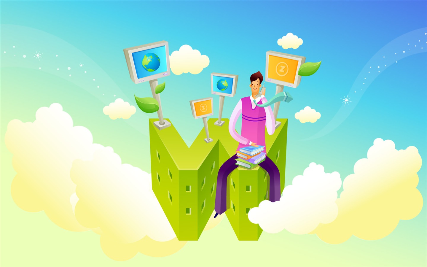 Vector cartoon wallpaper business meaning (1) #10 - 1440x900