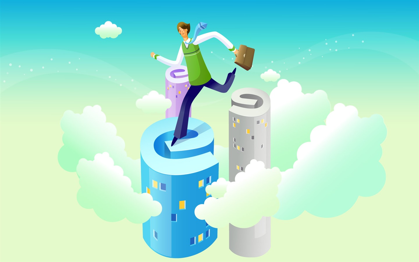 Vector cartoon wallpaper business meaning (1) #11 - 1440x900