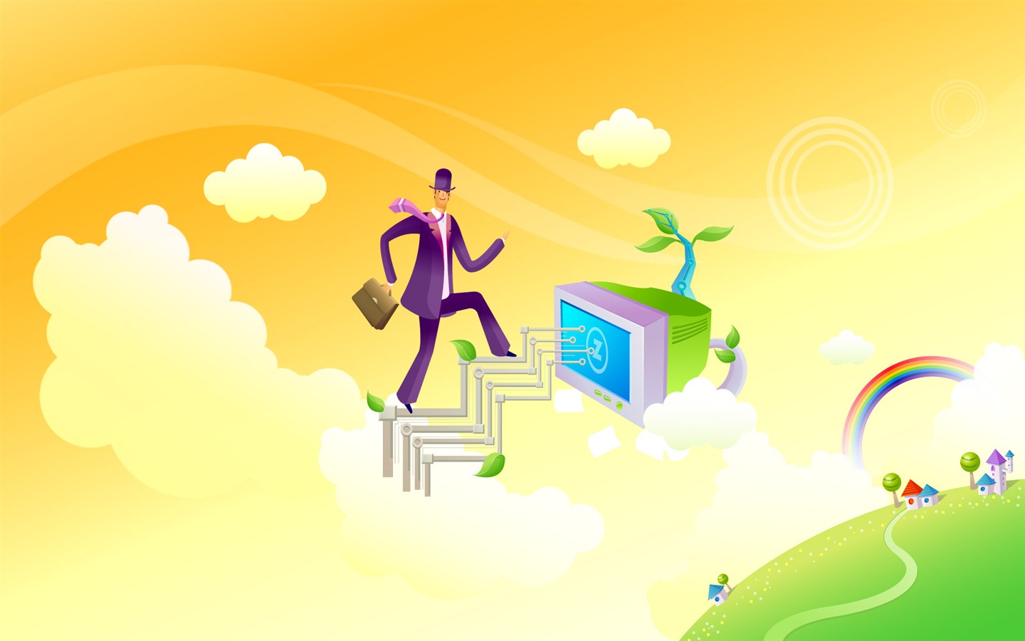 Vector cartoon wallpaper business meaning (1) #19 - 1440x900