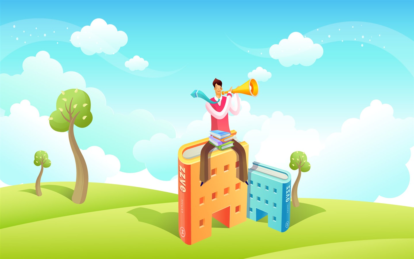 Vector cartoon wallpaper business meaning (1) #1 - 1440x900
