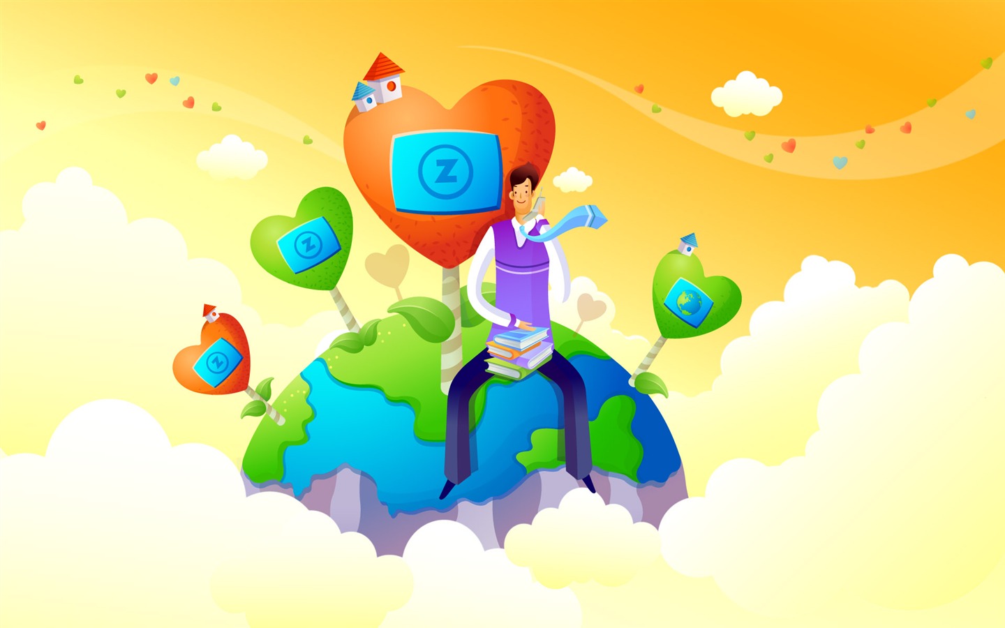 Vector cartoon wallpaper business meaning (1) #2 - 1440x900
