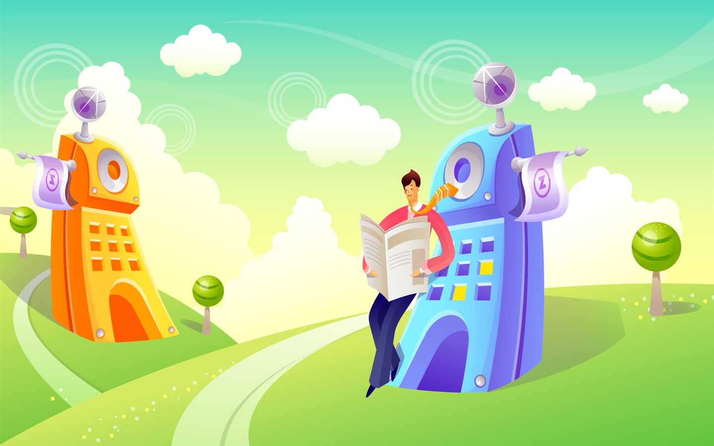 Vector cartoon wallpaper business meaning (1) #3 - 1440x900