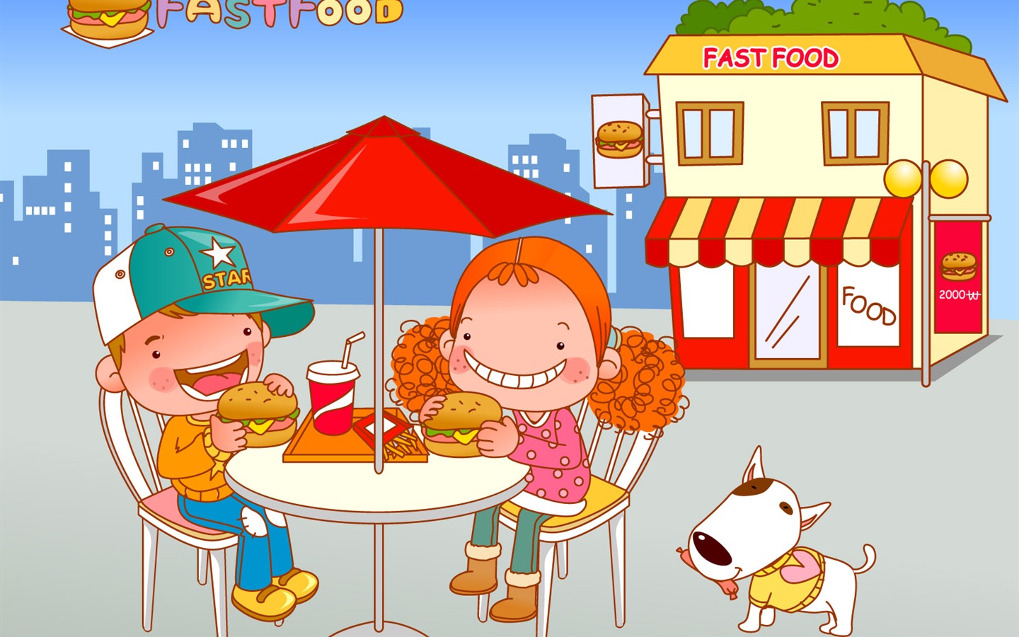 Vector girl and dog wallpapers #16 - 1440x900