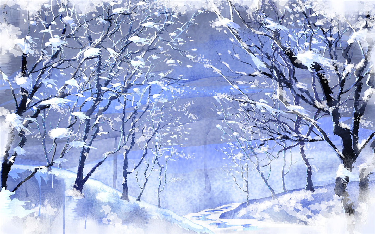 Vector wallpaper winter photo #14 - 1440x900