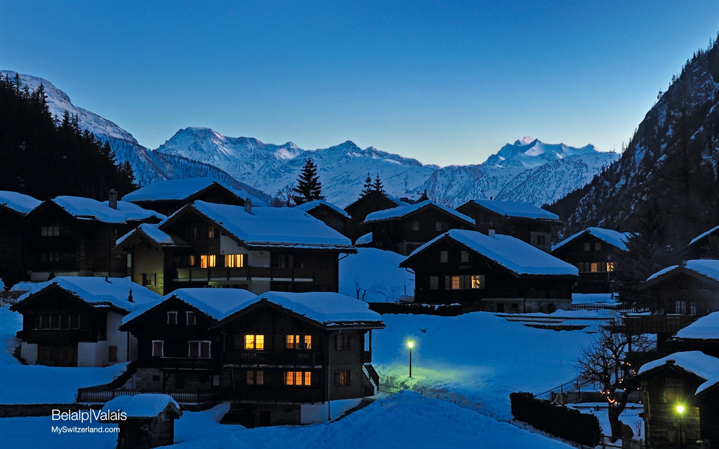 Swiss fond d'écran de neige en hiver #22 - 1440x900