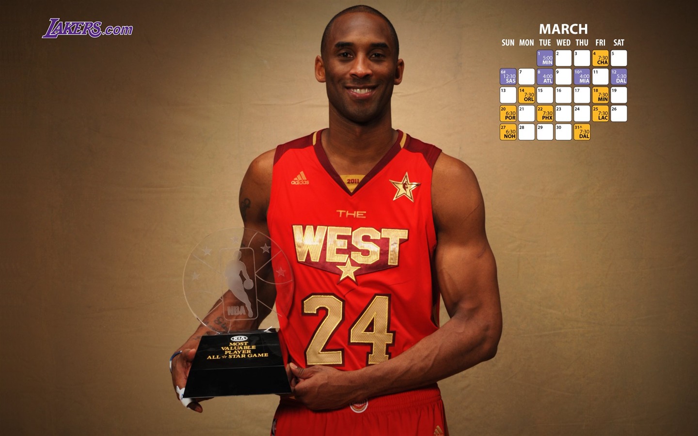 NBA 2010-11赛季 洛杉矶湖人队 壁纸18 - 1440x900