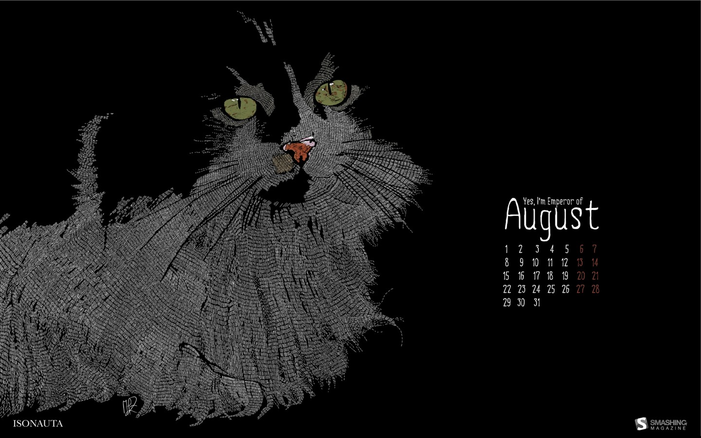 2011년 8월 달력 배경 화면 (2) #14 - 1440x900