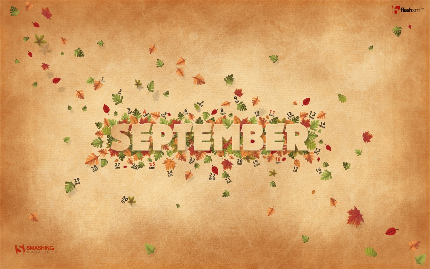 2011年9月カレンダー壁紙（2） #12 - 1440x900