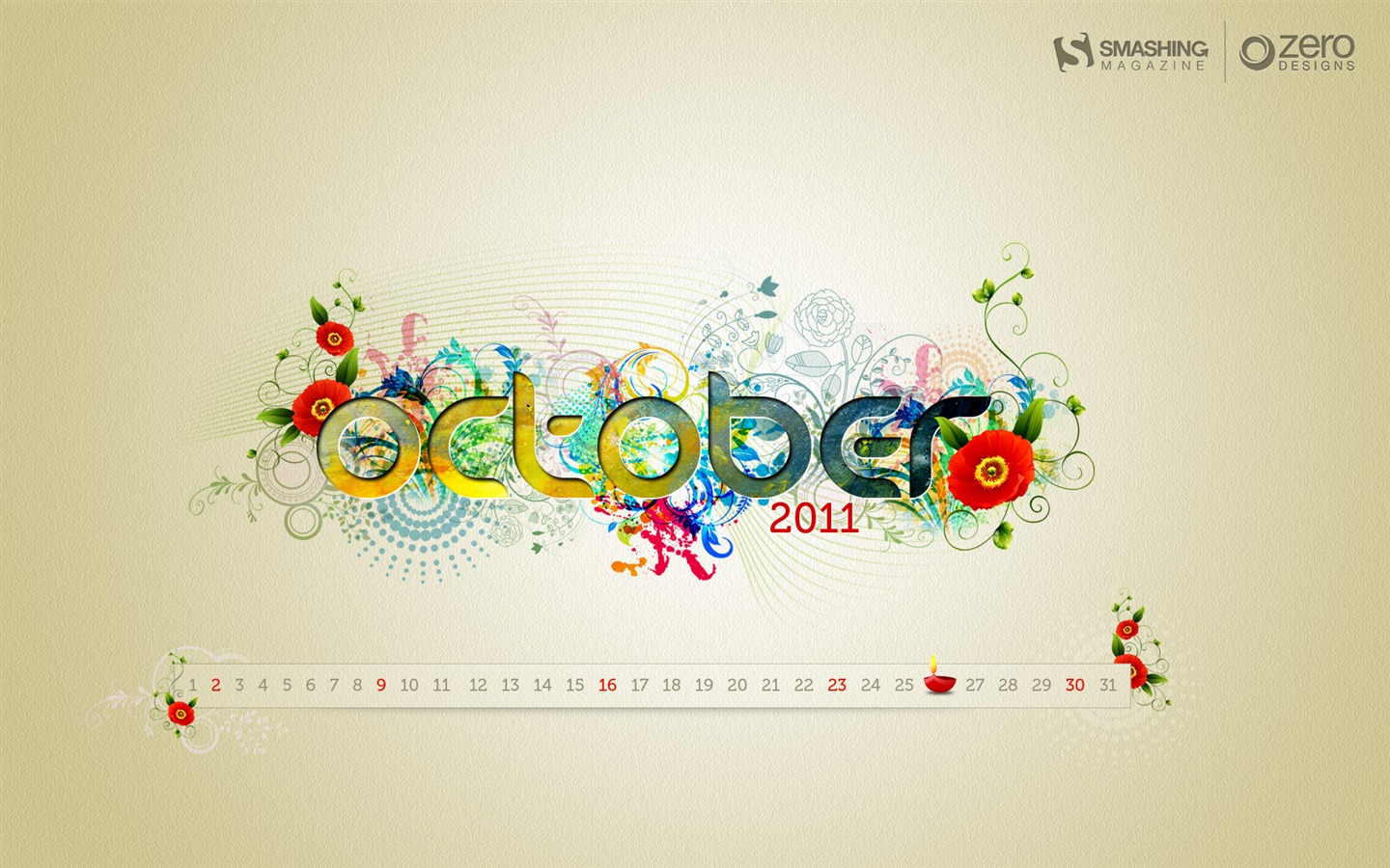 2011년 10월 달력 월페이퍼 (1) #5 - 1440x900