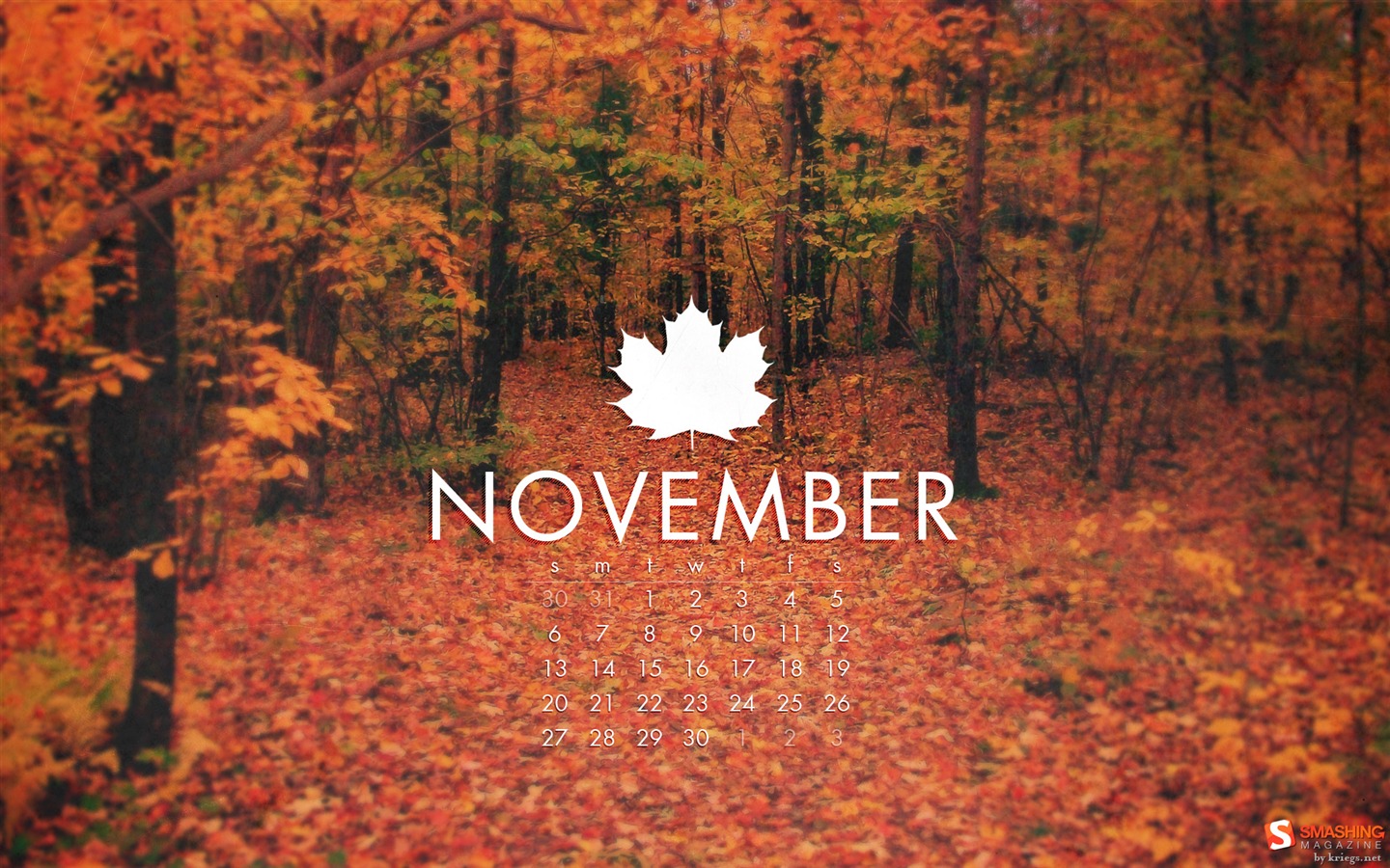Novembre 2011 Calendar Wallpaper (2) #11 - 1440x900