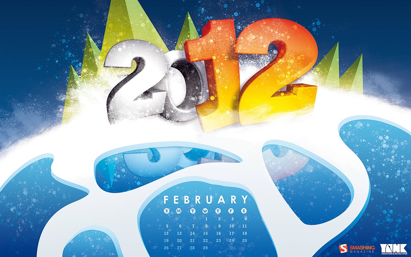 February 2012 Calendar Wallpaper (2) #1 - 1440x900