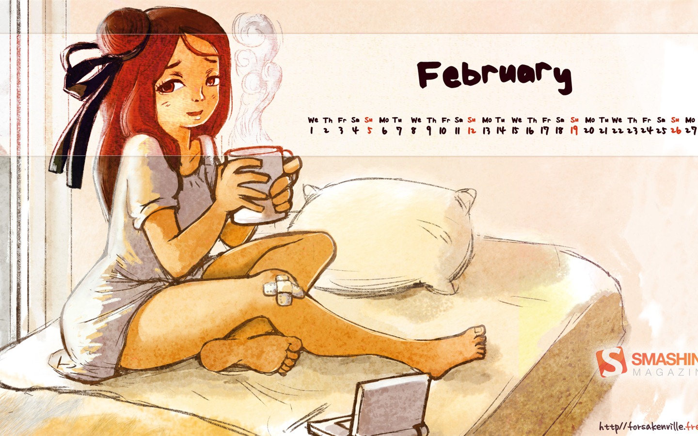 2012年2月 月曆壁紙(二) #13 - 1440x900