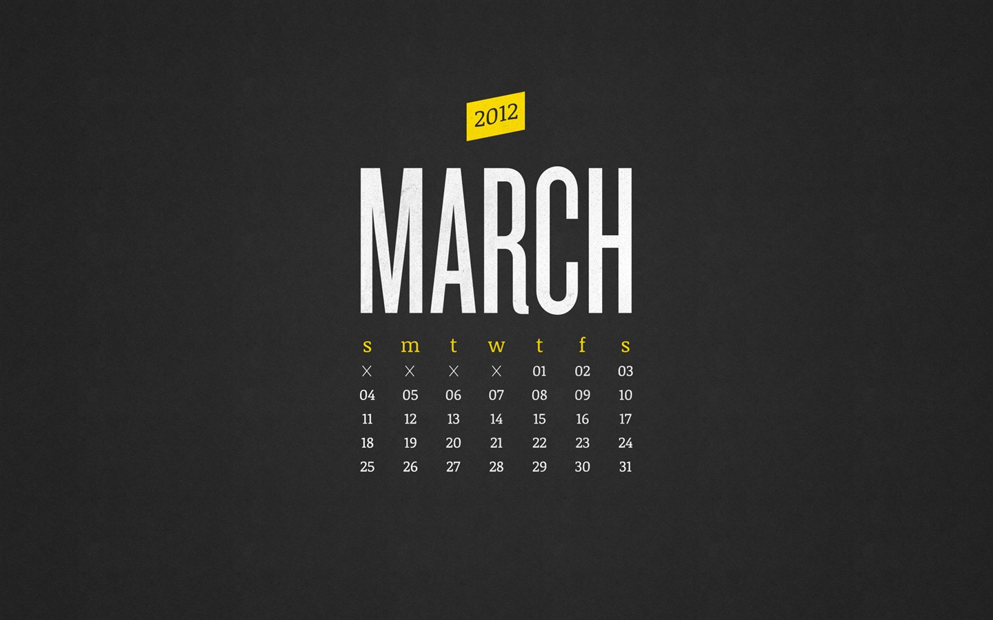 Март 2012 Календарь обои #21 - 1440x900