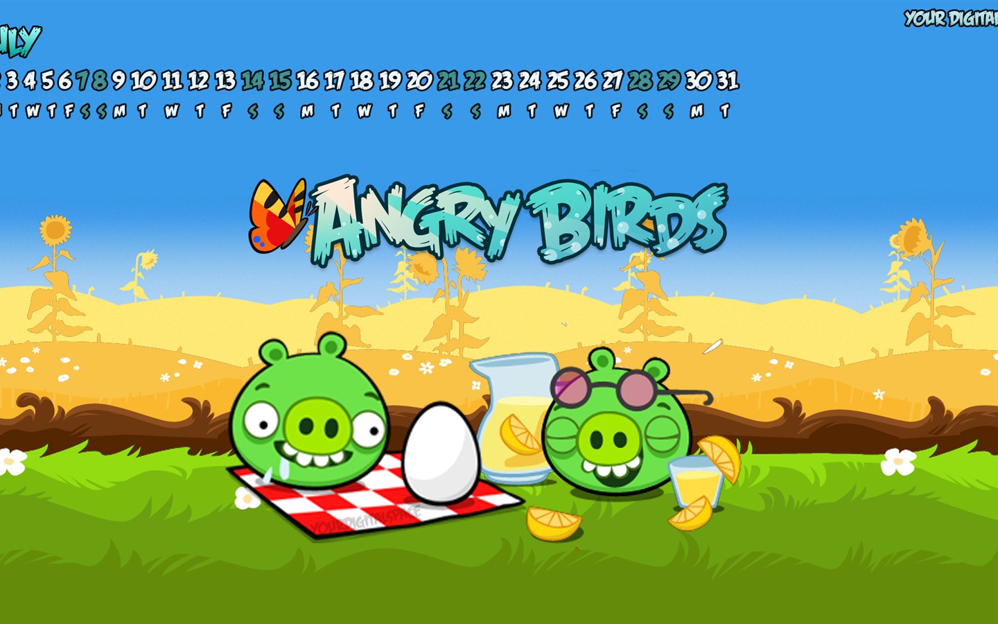 Angry Birds 2012 calendario fondos de escritorio #6 - 1440x900