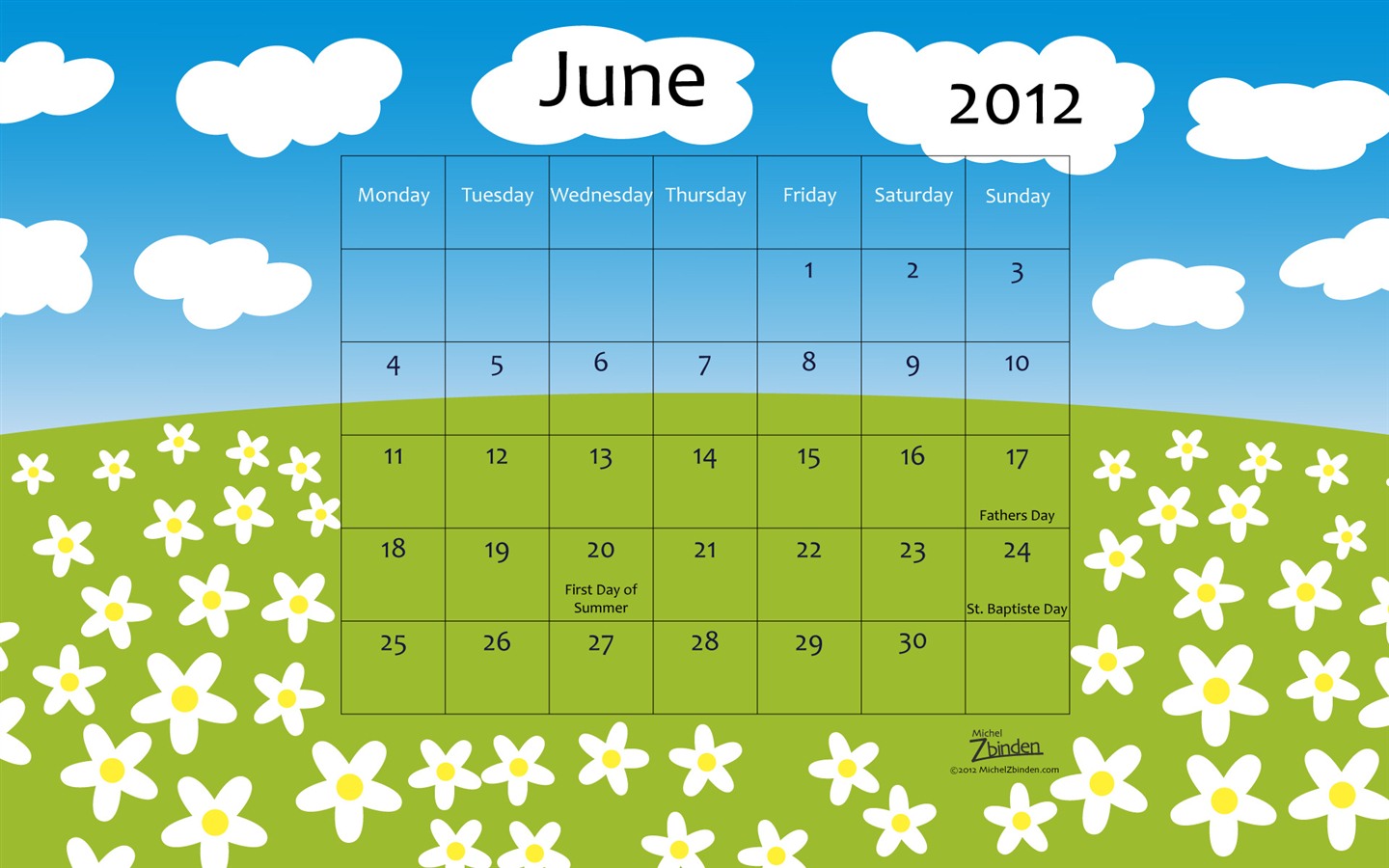 2012年6月 月曆壁紙(一) #2 - 1440x900