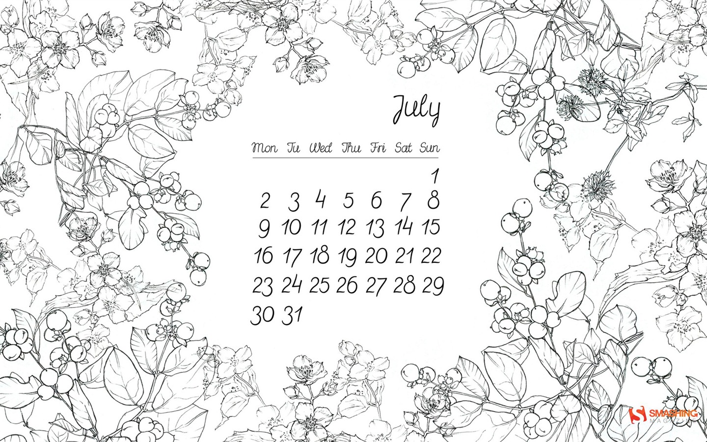 2012年7月 月曆壁紙(一) #14 - 1440x900