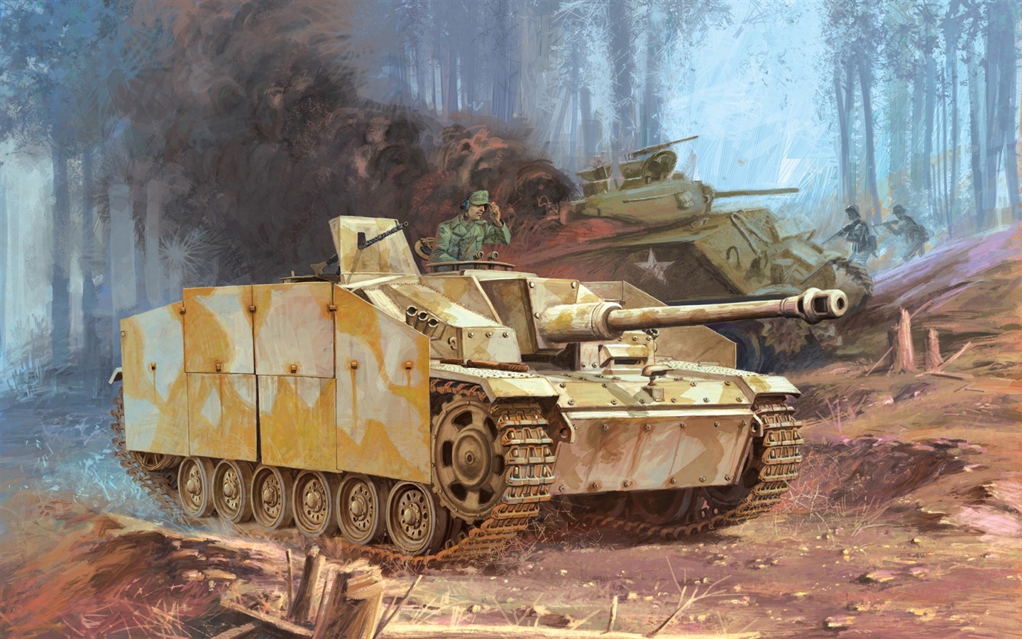 Военный танков, боевых бронированных картины HD обои #3 - 1440x900