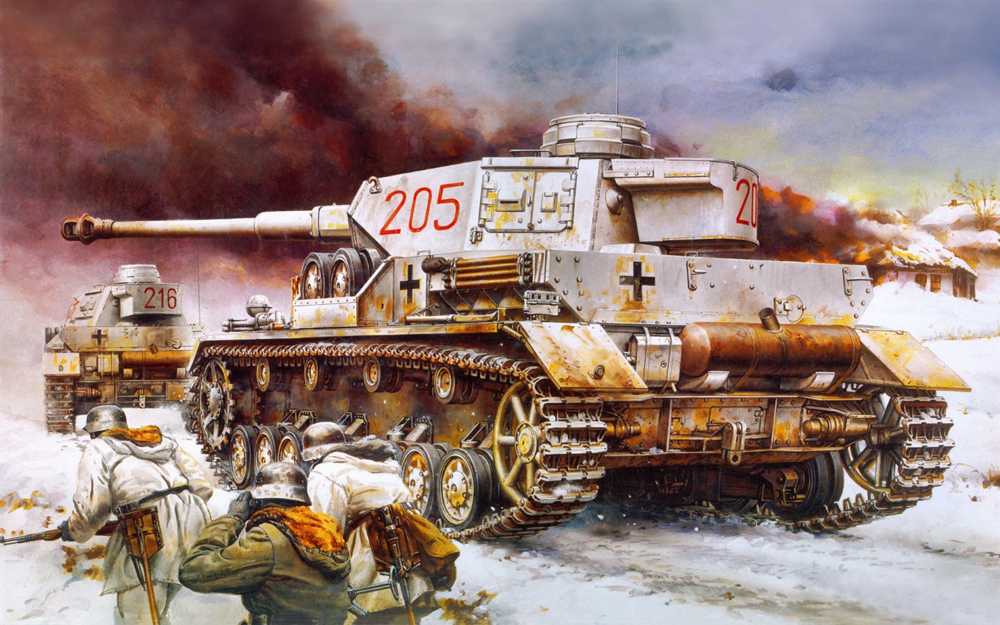 军事坦克装甲 高清绘画壁纸15 - 1440x900