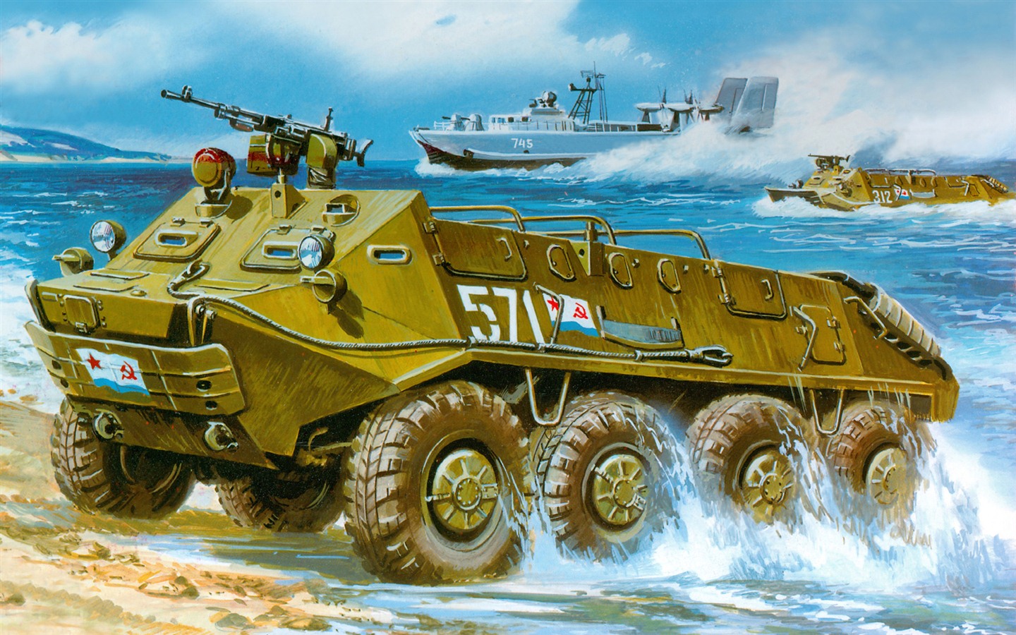 軍事坦克裝甲 高清繪畫壁紙 #18 - 1440x900