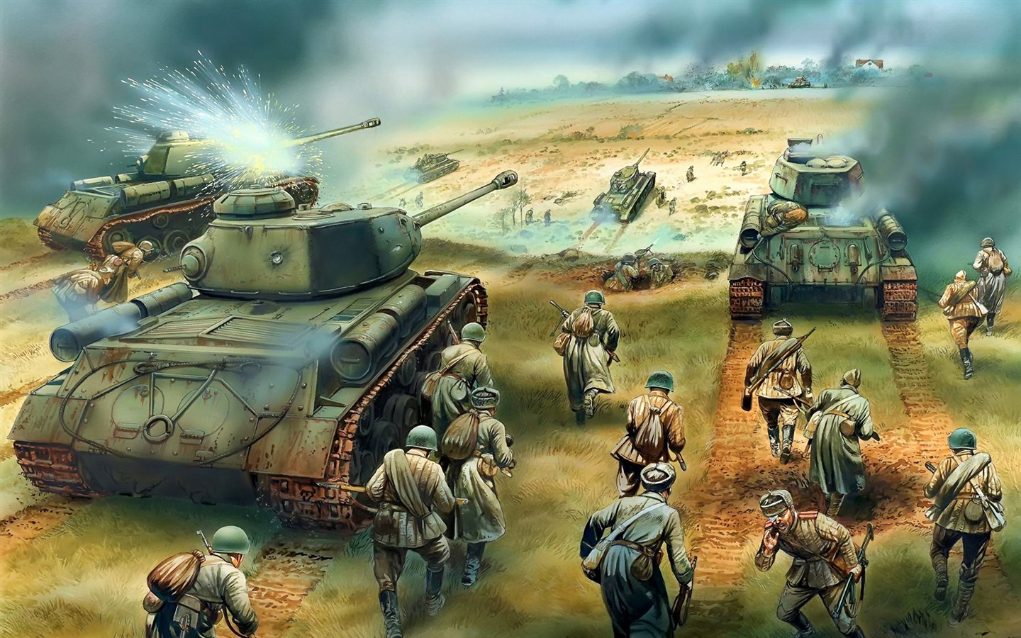 軍事坦克裝甲 高清繪畫壁紙 #20 - 1440x900