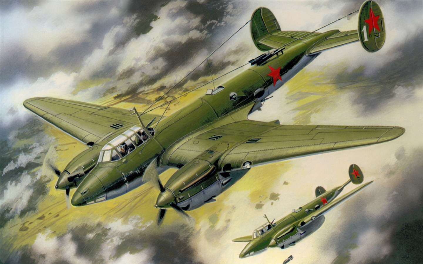 군용 항공기 비행 절묘한 그림 월페이퍼 #19 - 1440x900