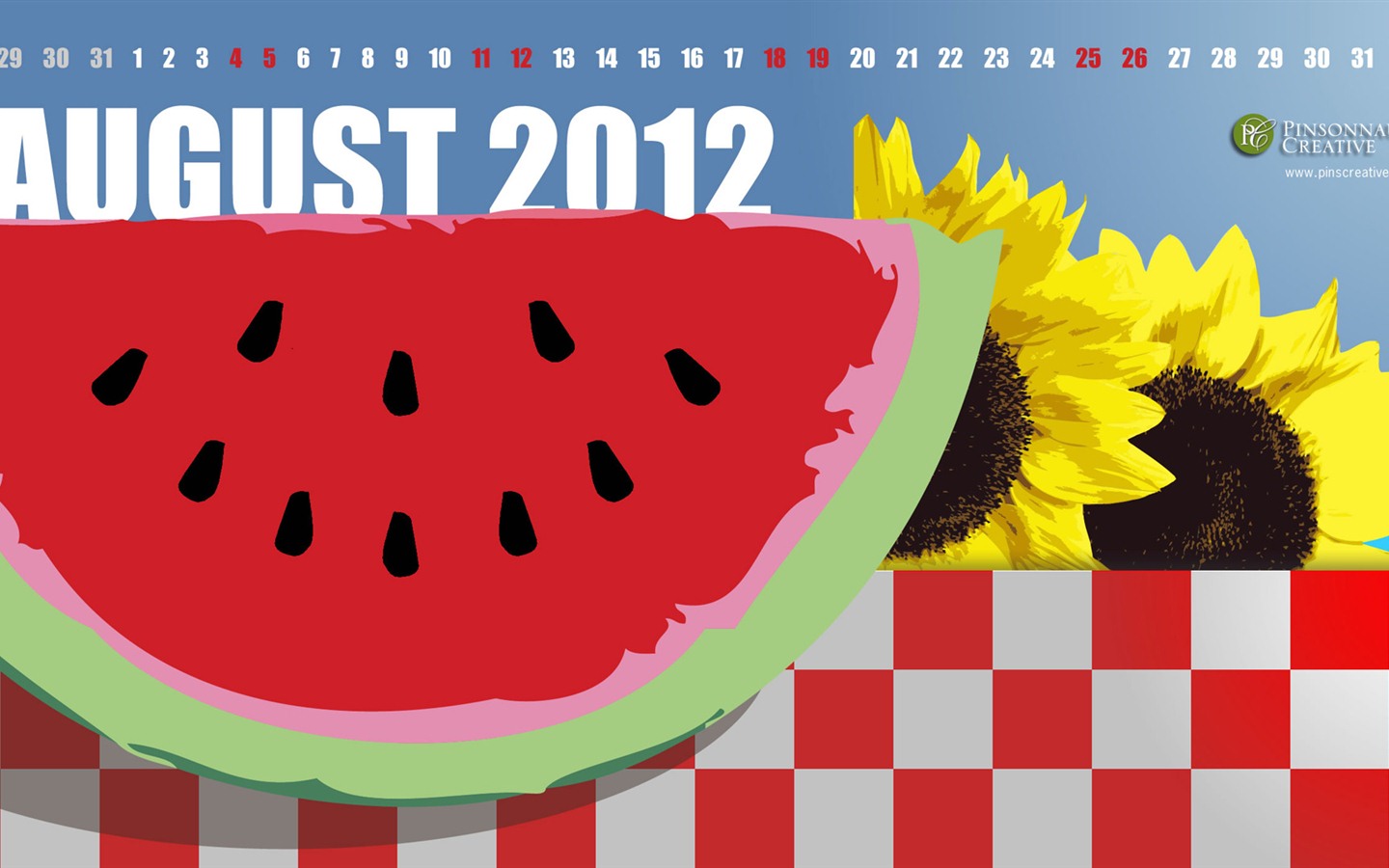 2012年8月カレンダー壁紙（1） #6 - 1440x900