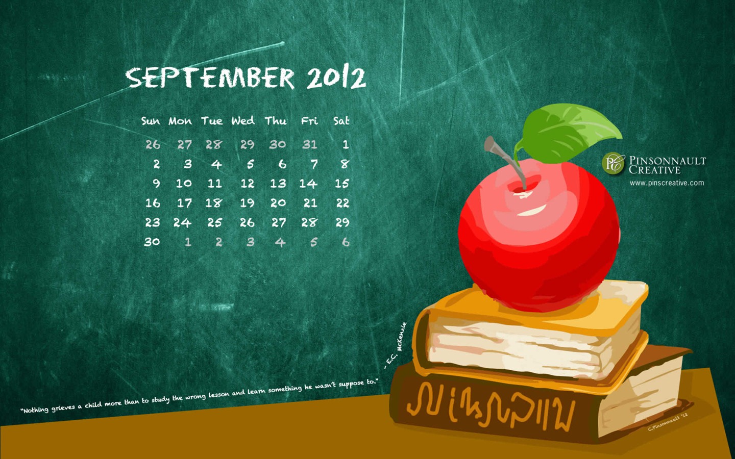 09 2012 Calendar fondo de pantalla (1) #9 - 1440x900