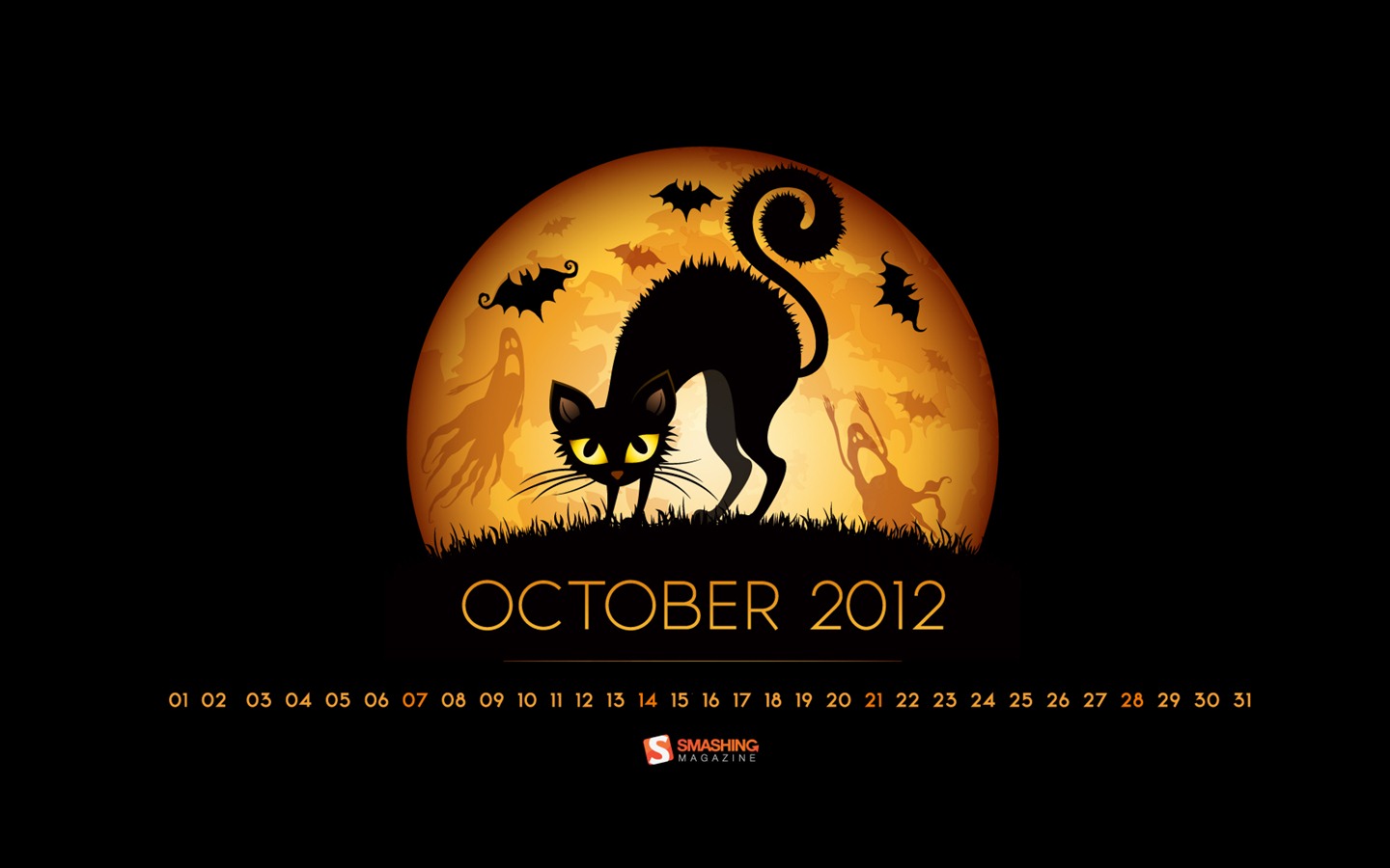 Octobre 2012 Calendar Wallpaper (2) #1 - 1440x900