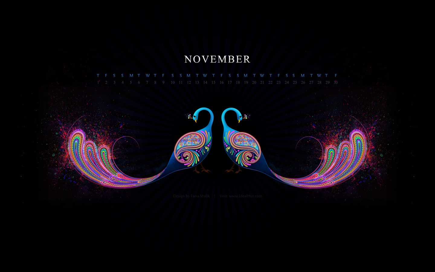 Novembre 2012 Calendar Wallpaper (1) #8 - 1440x900