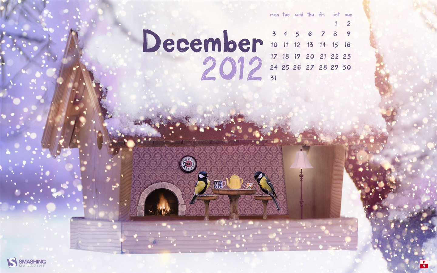 Décembre 2012 Calendar Wallpaper (1) #1 - 1440x900