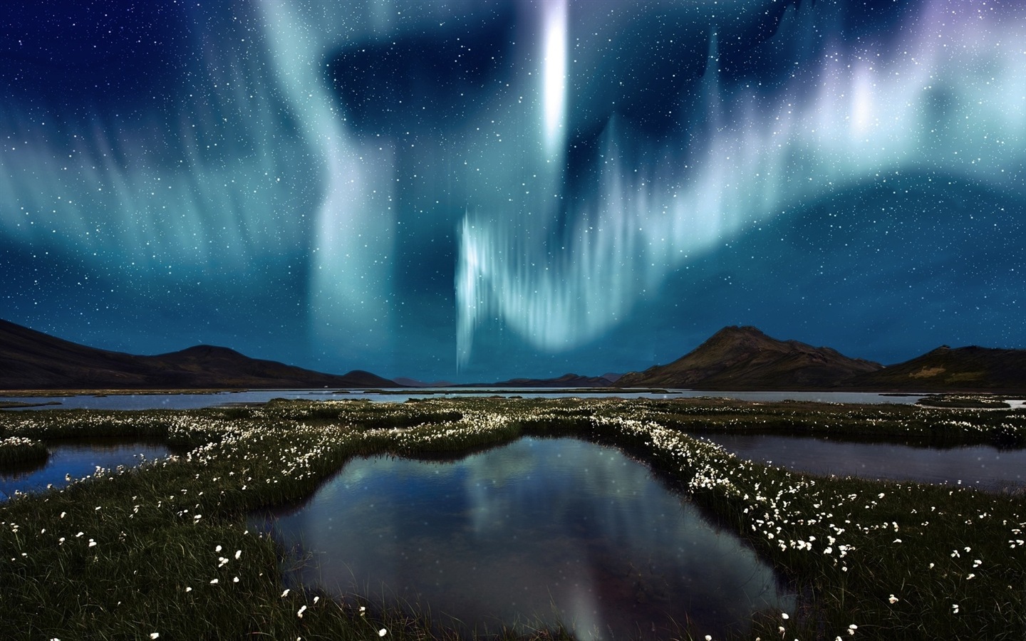 Natural wonders of the Northern Lights HD Wallpaper (2) #7 - 1440x900