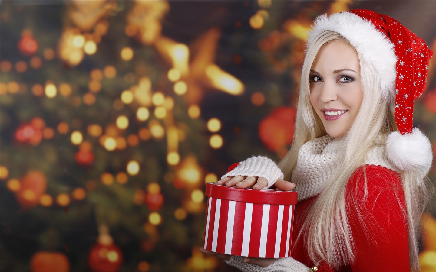 Belle fille de Noël d'écran HD (2) #18 - 1440x900