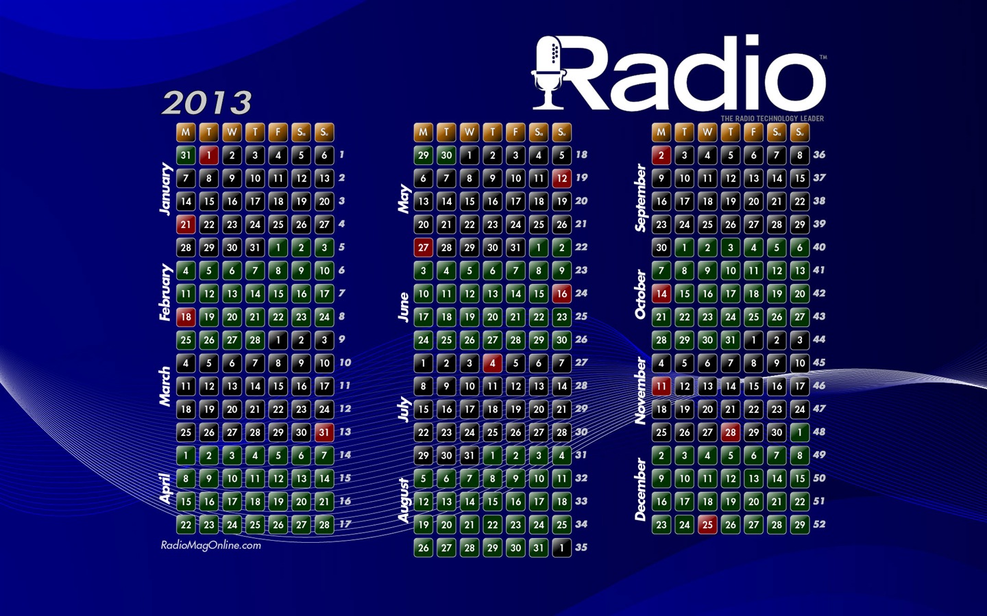 2013年1月 月曆壁紙(一) #6 - 1440x900