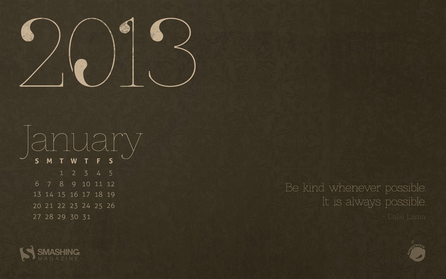 01. 2013 Kalendář tapety (2) #7 - 1440x900