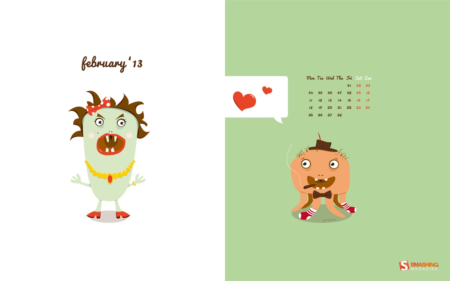 2013年2月 月曆壁紙(一) #8 - 1440x900