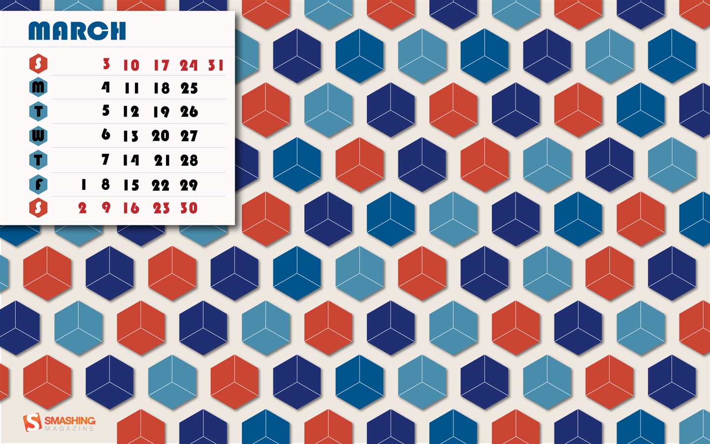 2013年3月 月曆壁紙(一) #10 - 1440x900